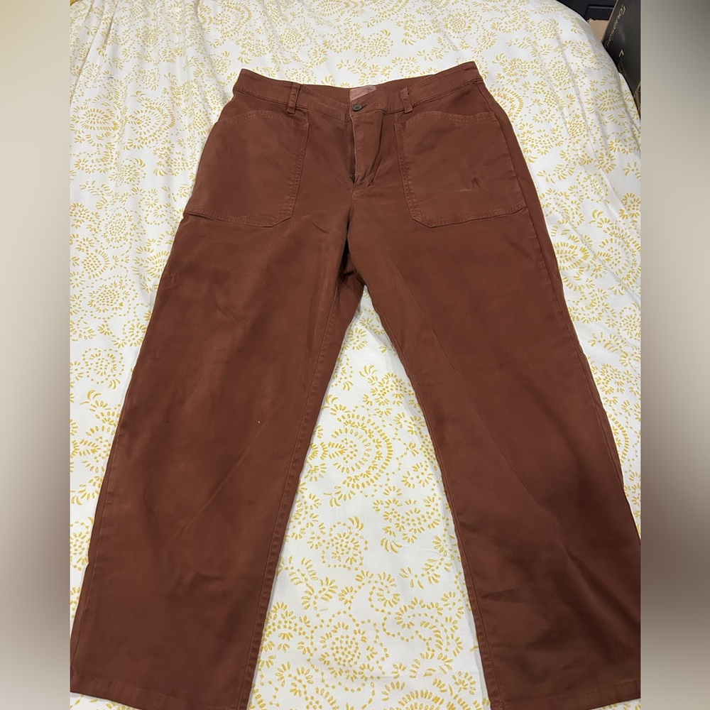 Brown high rise pants